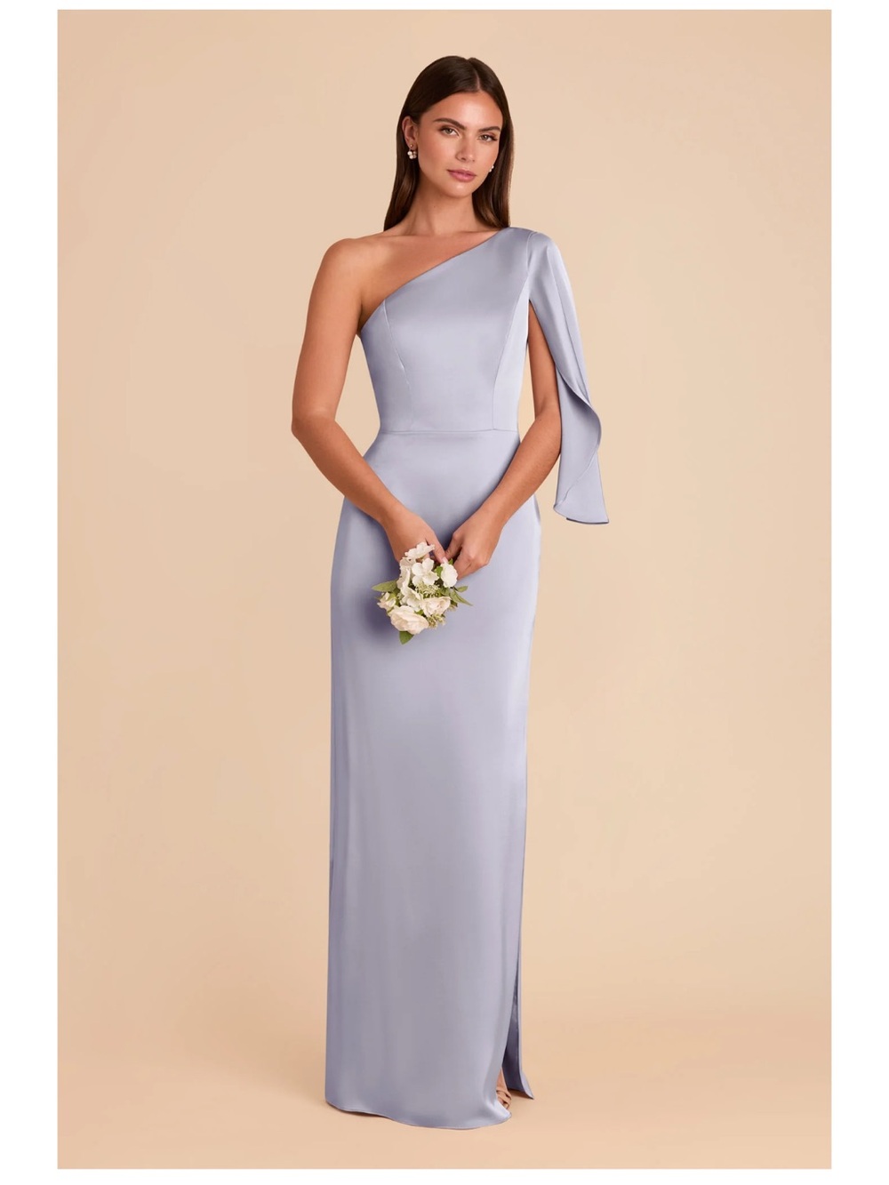 Birdy Grey Christine Dress Matte Satin in Periwinkle Blue